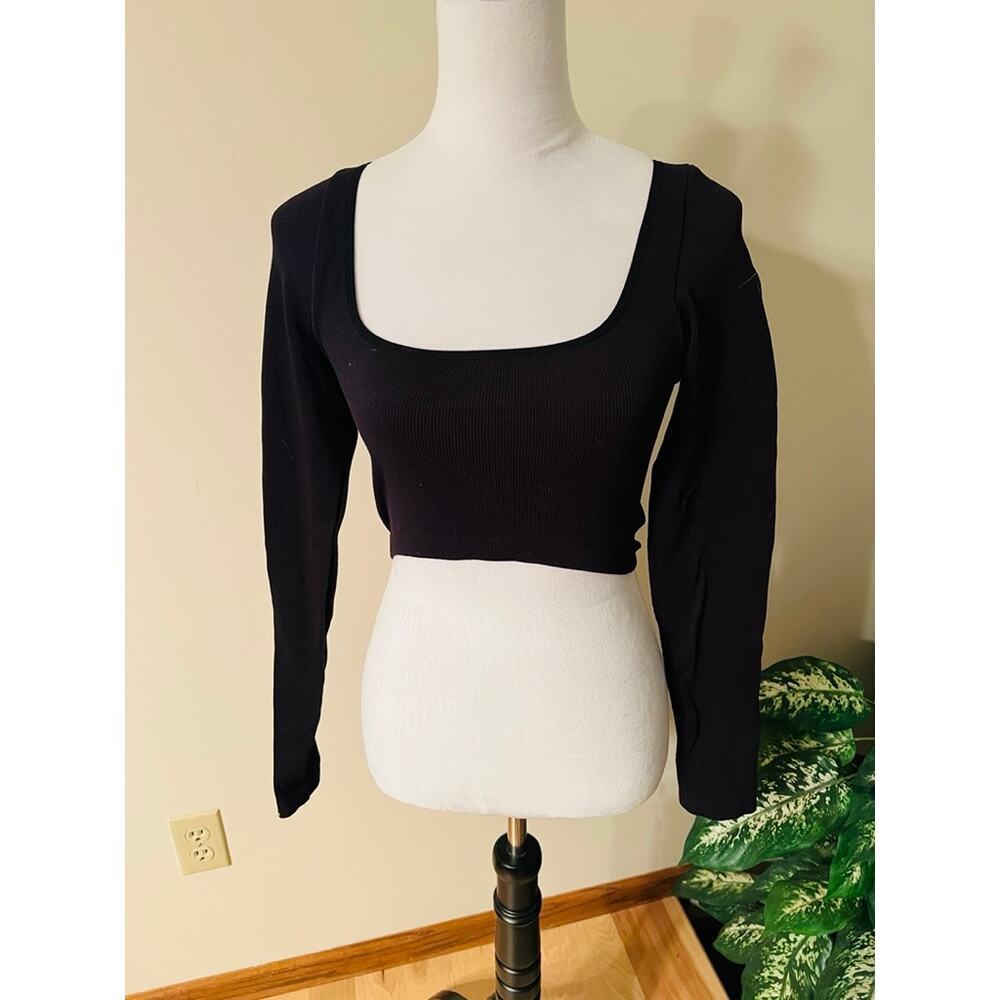 Aritzia Sunday Best Ribbed Black Long Sleeve